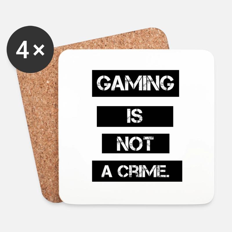 Gaming is not a crime - Untersetzer (4er-Set) - Weiß