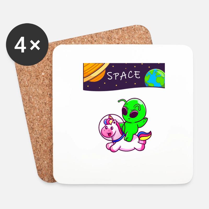 Space - Coasters (set of 4) - white