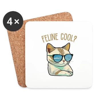 Feline Cool - Coasters (set of 4) - white - Front