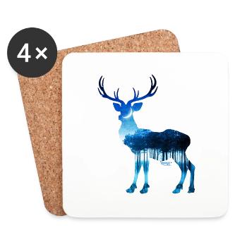 Deer - Coasters (set of 4) - white - Front