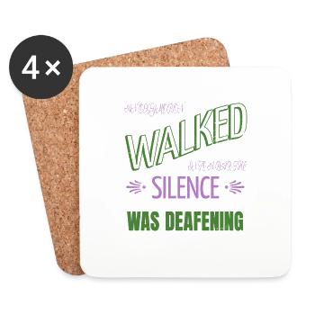coffeecups fun joke reading book lover gift idea - Coasters (set of 4) - white - Front