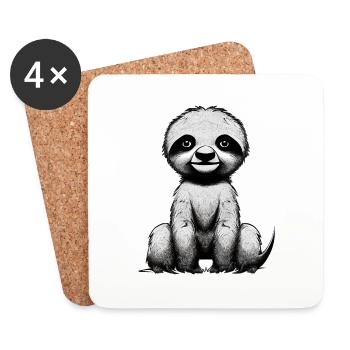 Sloth Fatigue Sloths Sloth Drawing - Coasters (set of 4) - white - Front