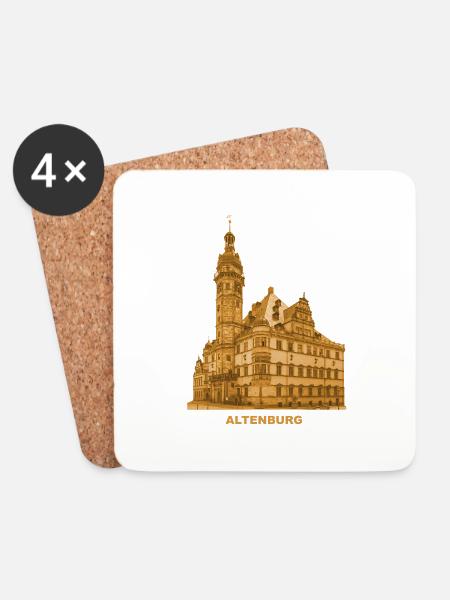 Altenburg Rathaus Skatstadt Sachsen Residenz - Untersetzer (4er-Set) - Weiß