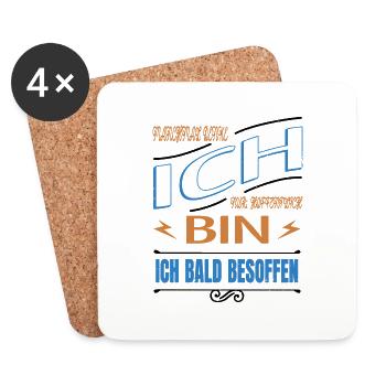 weihnachten humor schnaps saufen bierzelt zitat - Untersetzer (4er-Set) - Weiß - Vorne