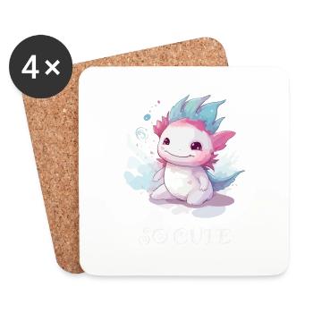 Iki l'axolotl - Dessous de verre (lot de 4) - blanc - Devant
