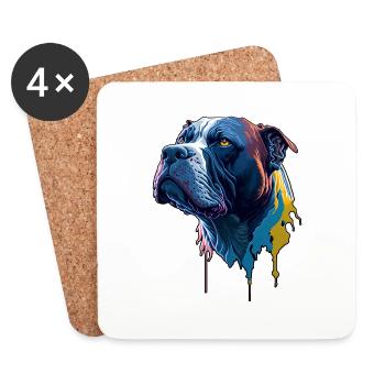 Colorful Dog - Untersetzer (4er-Set) - Weiß - Vorne