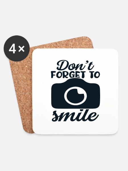 Don´t forget to Smile - Untersetzer (4er-Set) - Weiß