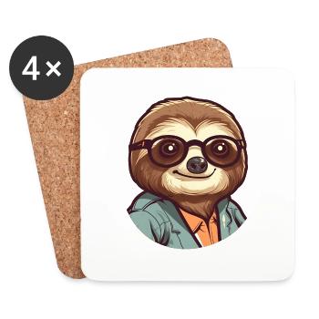 sloth geek - Untersetzer (4er-Set) - Weiß - Vorne
