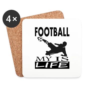 Jouer au football joueurs de football marquer des buts sports - Dessous de verre (lot de 4) - blanc - Devant