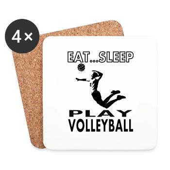 Volleyballspieler Volleyball spielen Geschenkidee - Untersetzer (4er-Set) - Weiß - Vorne