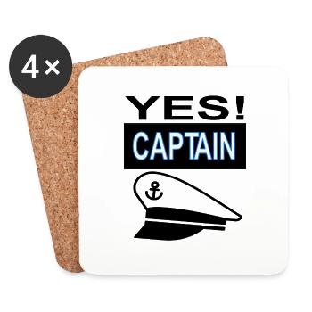 Fier cadeau de yacht d’expédition Captain Anchor - Dessous de verre (lot de 4) - blanc - Devant