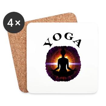 ich liebe Yoga Entspannung Meditation Geschenkidee - Untersetzer (4er-Set) - Weiß - Vorne