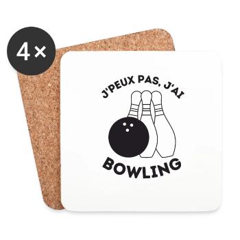 Bowling - Dessous de verre (lot de 4) - blanc - Devant