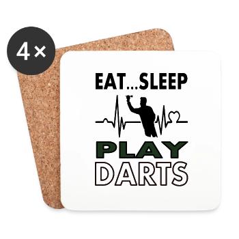 Iss schlafe Dartspielen Dartpfeil Dartboard - Untersetzer (4er-Set) - Weiß - Vorne