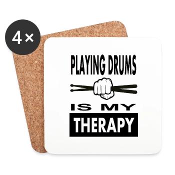 Drummer playing drums musician gift idea - Coasters (set of 4) - white - Front