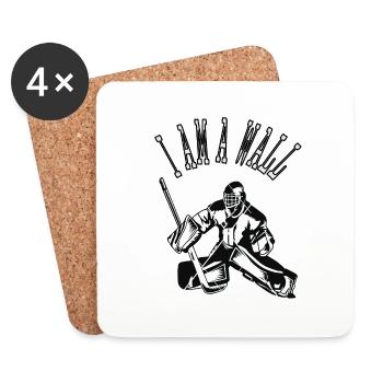 Gardien de but Hockey sur glace Jouer Joueur de hockey sur glace Cadeau - Dessous de verre (lot de 4) - blanc - Devant