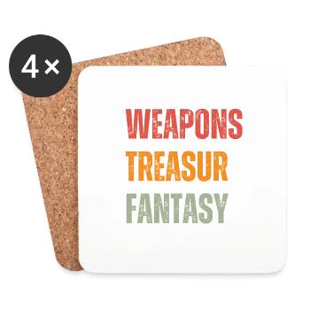 WTF - Armes Trésor Fantasy - Dessous de verre (lot de 4) - blanc - Devant