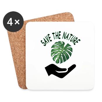 Naturschutz Naturliebhaber Natur Klima Geschenk - Untersetzer (4er-Set) - Weiß - Vorne