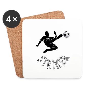 Stürmer Fallrückzieher Fußballspieler Geschenkidee - Untersetzer (4er-Set) - Weiß - Vorne