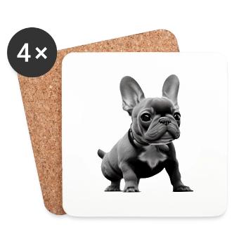 Chiens Chien Bouledogue Français Dog Propriétaire - Dessous de verre (lot de 4) - blanc - Devant