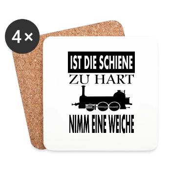 Zugführer Lokführer Lokomotive Schiene Geschenk - Untersetzer (4er-Set) - Weiß - Vorne