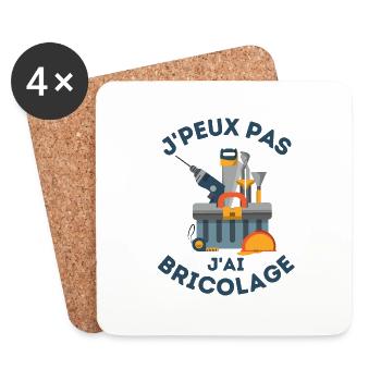 bricolage bricoleur - Dessous de verre (lot de 4) - blanc - Devant