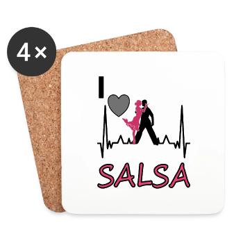 Ich tanze gern Salsa Tanzschule Tanzpaar Geschenk - Untersetzer (4er-Set) - Weiß - Vorne