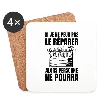 Meilleur réparateur 1 - Dessous de verre (lot de 4) - blanc - Devant