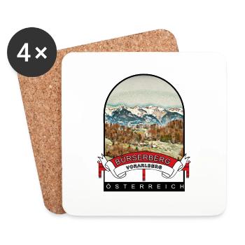 Vorarlberg Bürserberg Österreich Souvenir - Untersetzer (4er-Set) - Weiß - Vorne