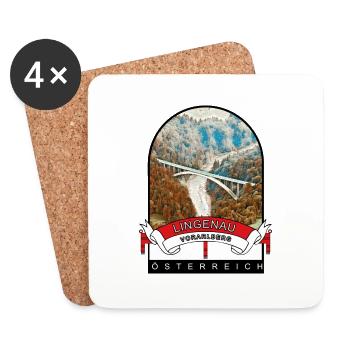 Vorarlberg Lingenau Österreich Souvenir - Untersetzer (4er-Set) - Weiß - Vorne