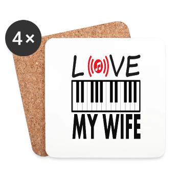 Playing the piano Piano player Musical instrument poison - Coasters (set of 4) - white - Front