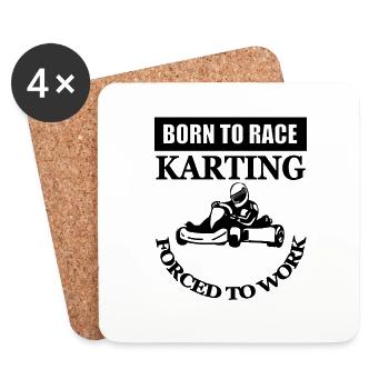 Karting Driving Car Racing Sports Car Idée cadeau - Dessous de verre (lot de 4) - blanc - Devant