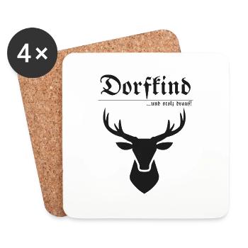 Dorfkind und stolz drauf - Untersetzer (4er-Set) - Weiß - Vorne