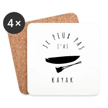 Je peux pas, j'ai kayak - Dessous de verre (lot de 4) - blanc - Devant