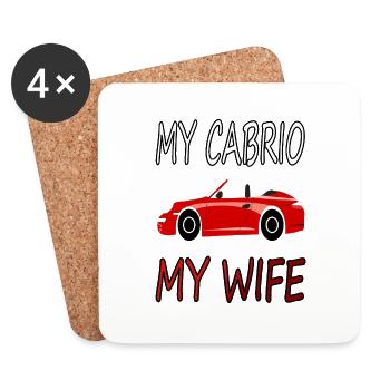 Driving a convertible convertible driver saying gift idea - Coasters (set of 4) - white - Front