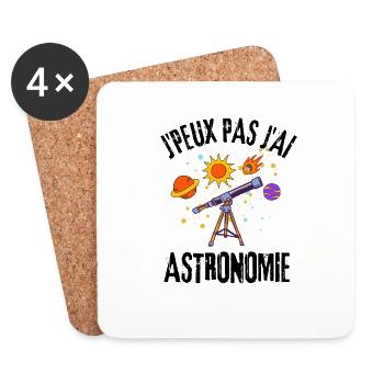 Astronomie téléscope - Dessous de verre (lot de 4) - blanc - Devant