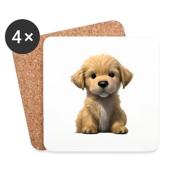 Hundebesitzer Golden Retriever Hundewelpe Hunde - Untersetzer (4er-Set) - Weiß - Vorne