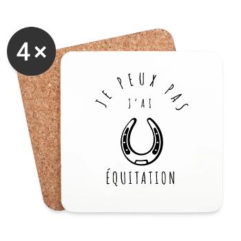 Je peux pas, j'ai équitation - Dessous de verre (lot de 4) - blanc - Devant