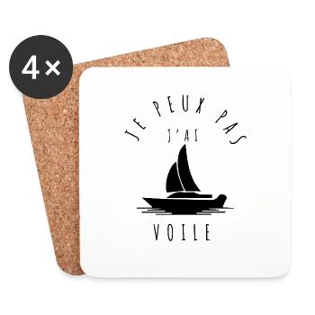 Je ne peux pas, j'ai voile - Passionnés de voile - Dessous de verre (lot de 4) - blanc - Devant