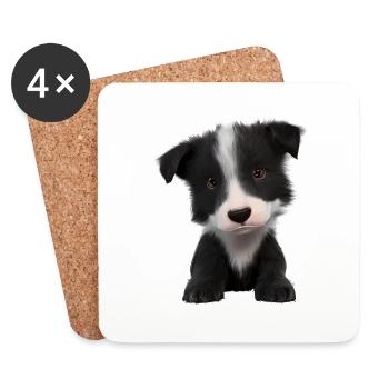Propriétaire de chien Border Collie Amoureux des chiens - Dessous de verre (lot de 4) - blanc - Devant