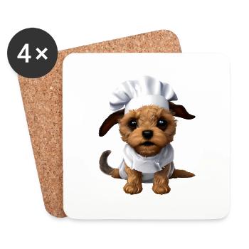 Golden Retriever Dogs Restaurateur Propriétaire de chien - Dessous de verre (lot de 4) - blanc - Devant