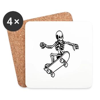 Skateboard fahren Skateboarding Skate Geschenkidee - Untersetzer (4er-Set) - Weiß - Vorne