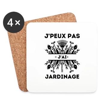 J PEUX PAS J AI jardinage 8 - Dessous de verre (lot de 4) - blanc - Devant