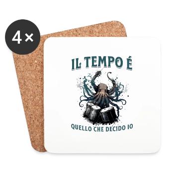 Il Tempo Quello Che Decido Io Strumento Schlagzeug - Untersetzer (4er-Set) - Weiß - Vorne