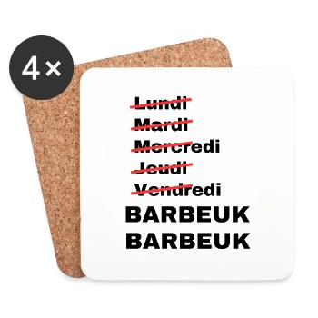 week-end barbeuk - Dessous de verre (lot de 4) - blanc - Devant