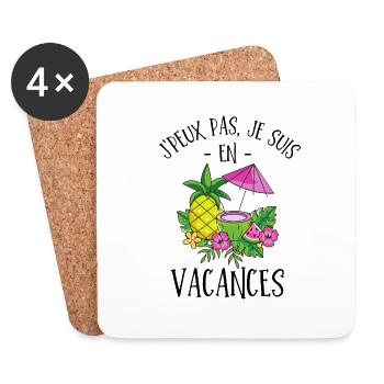 En vacances - Dessous de verre (lot de 4) - blanc - Devant