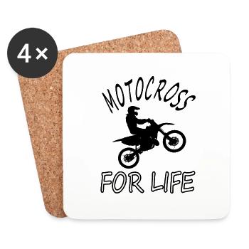 Motocross Ride Cascade Cascade Moto Cadeau - Dessous de verre (lot de 4) - blanc - Devant