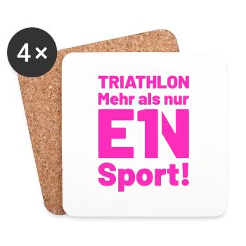 TRIATHLON mehr als nur ein Sport Pink - Untersetzer (4er-Set) - Weiß - Vorne