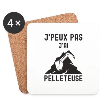 Chantier de construction pelleteuse 1 - Dessous de verre (lot de 4) - blanc - Devant