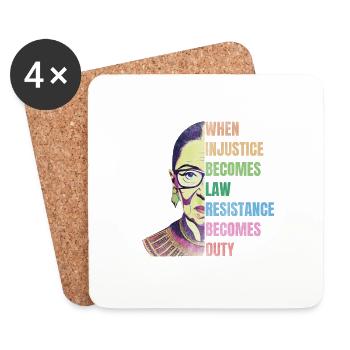 Feminist quotes RBG - Coasters (set of 4) - white - Front